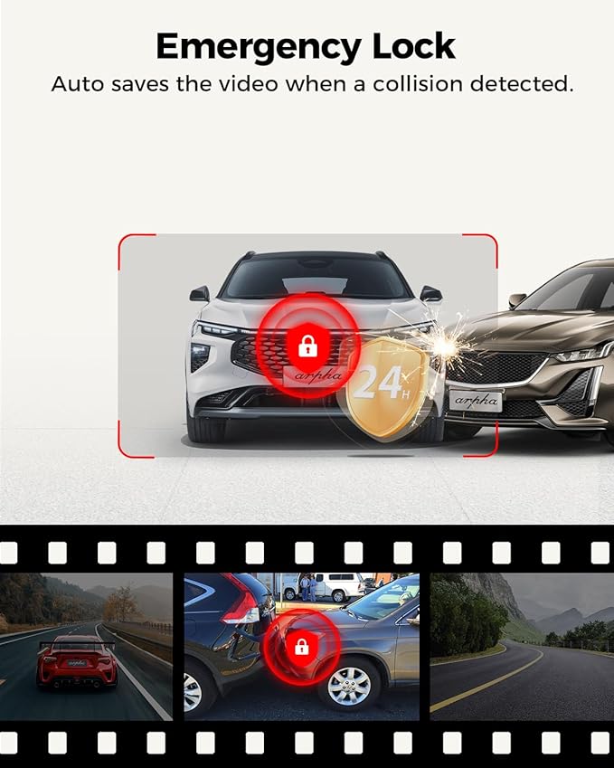 Arpha D24 2CH Dash Cam 4K with Smart Voice Control 3'' Touch Screen - AZDOME Official Stores