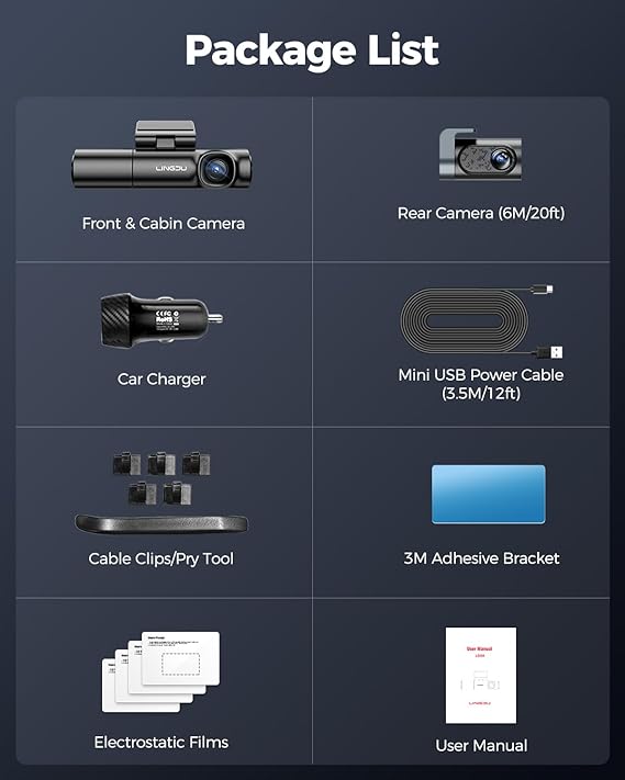 LINGDU LD08 3CH Dash Cam 5K with 128GB eMMC ADAS Voice Control 24H Parking Mode No Battery - AZDOME Official Stores