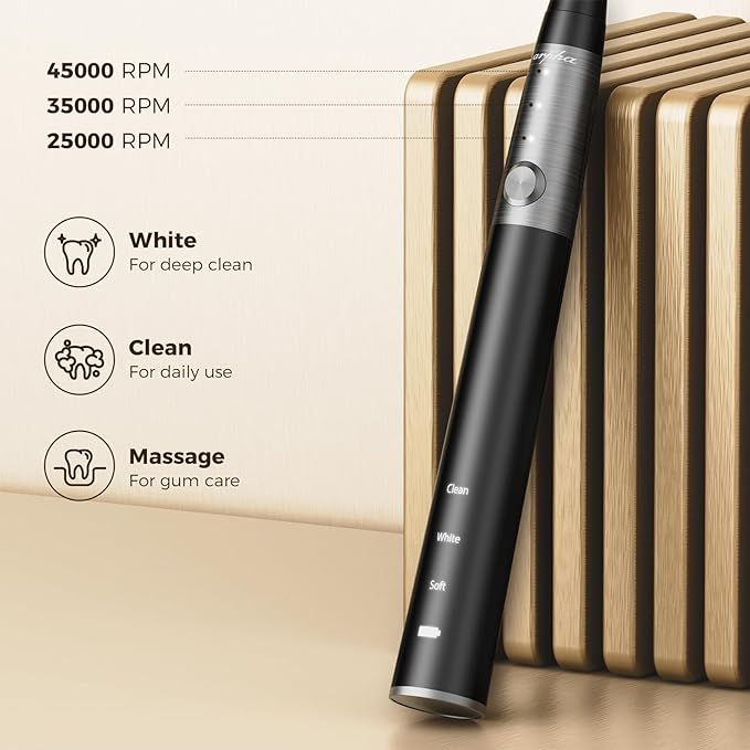 Arpha R1 Electric Toothbrush for Adults Ultrasonic Deep Clean Wireless Fast Charge 2 Brush Heads - AZDOME Official Stores