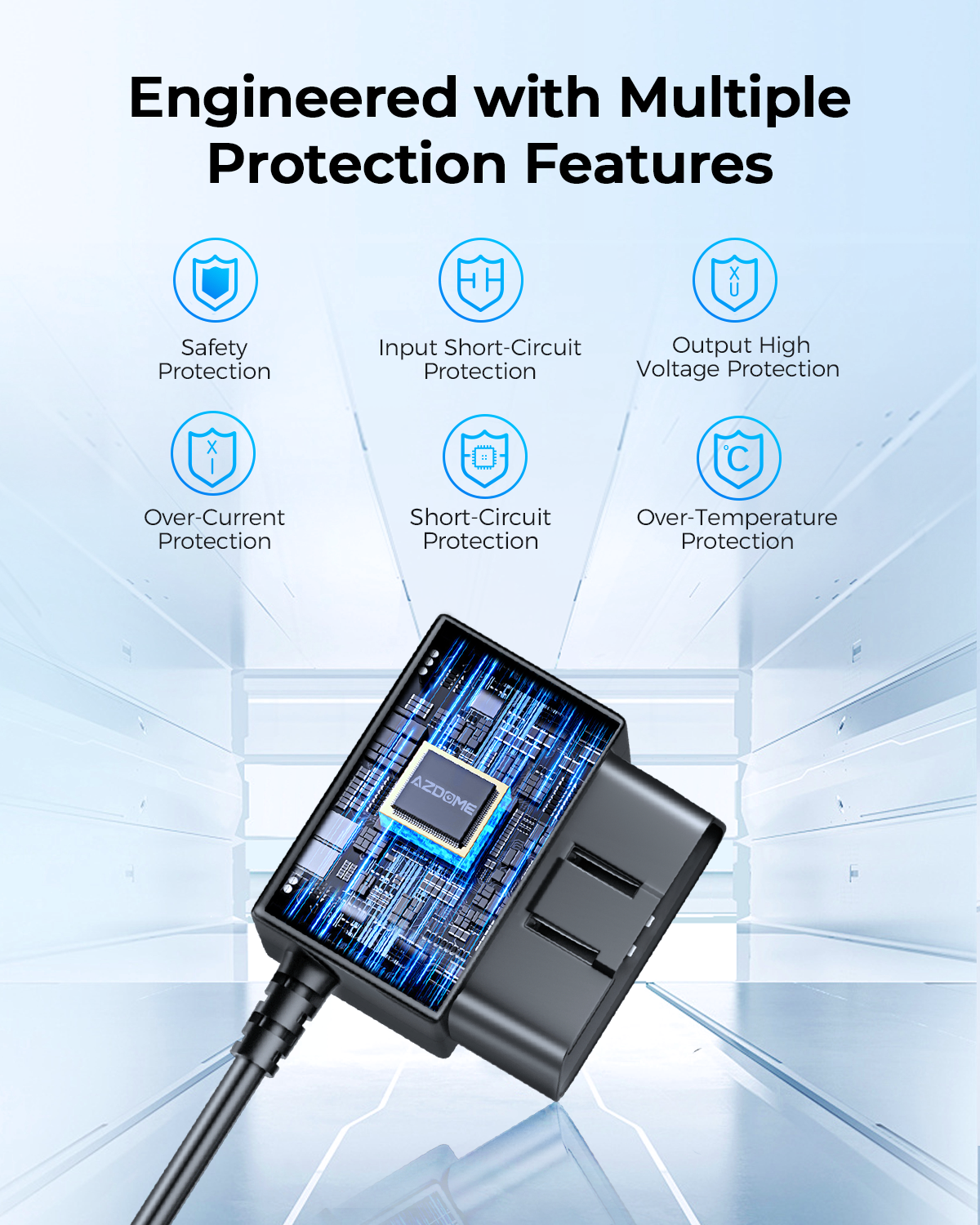 AZDOME OBD Hardwire Kit Mini USB Port, Support Parking Mode, 11FT 12V-24V to 5V for M550 M550 Pro GS63H M63 Lite PG 17 Dash Cam - AZDOME Official Stores