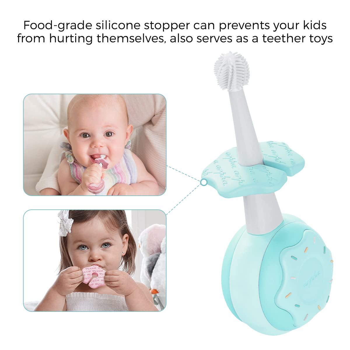 ARPHA X3 Plus Electric Toothbrush for Kids 1-8 Rechargeable with 3 Replacement Heads