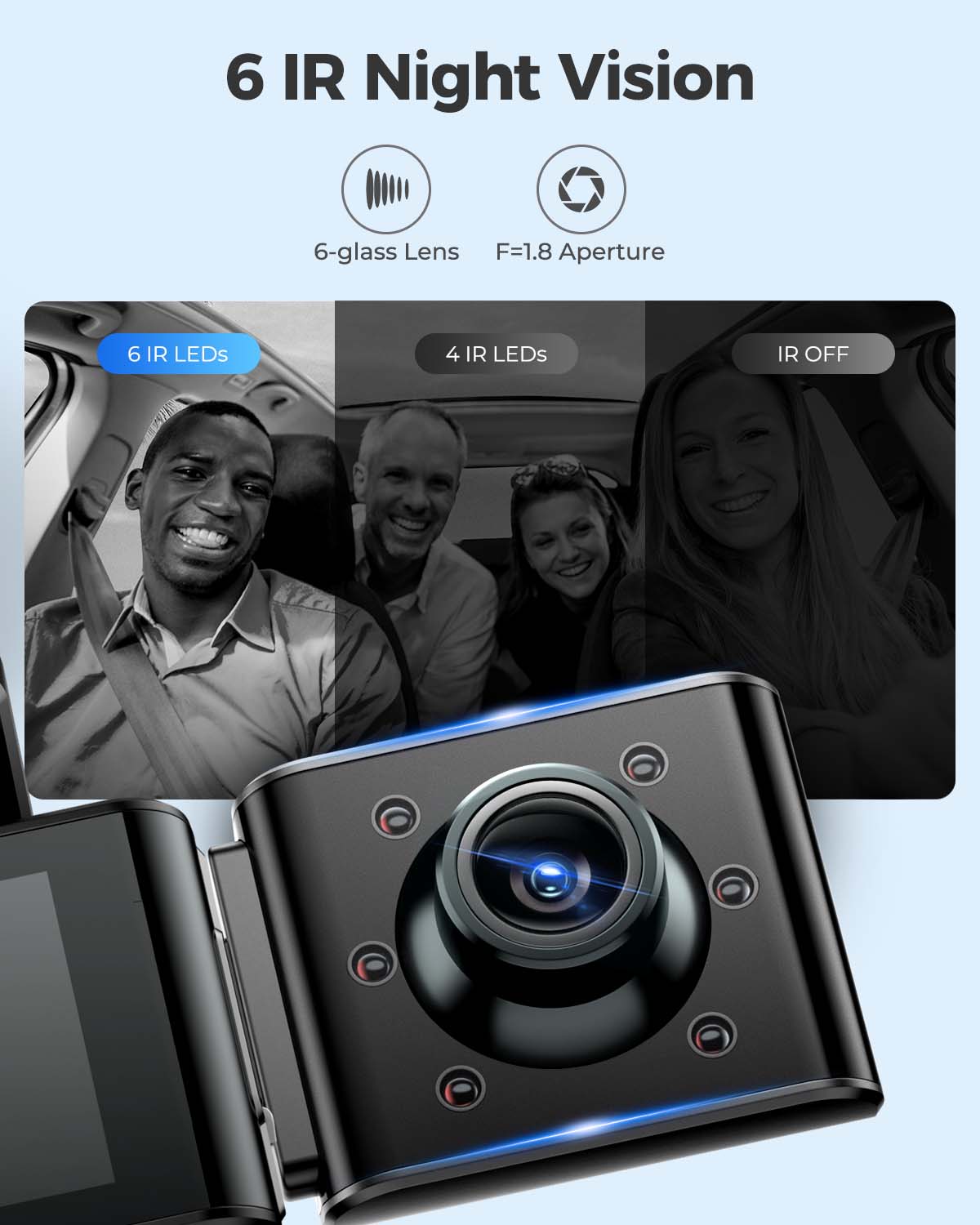 AZDOME M550 Pro 3CH Dash Cam 4K with  3.19" Screen IR Night Vision 24H Parking Mode