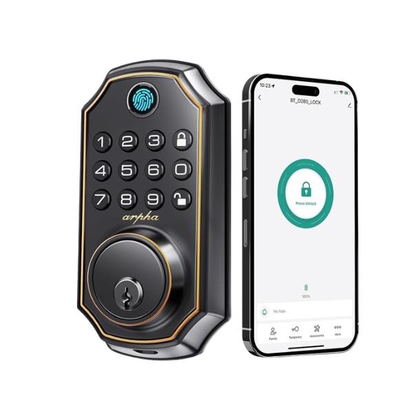 Arpha D280 Electronic Keypad Deadbolt Lock Fingerprint Smart Lock - AZDOME Official Stores