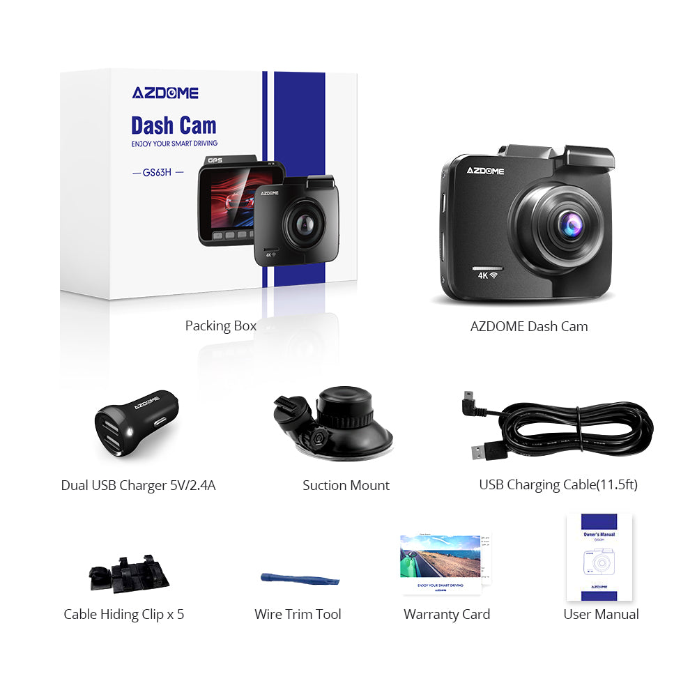 AZDOME GS63H 1CH Dash Cam 4K with Super Night Vision - AZDOME Official Stores