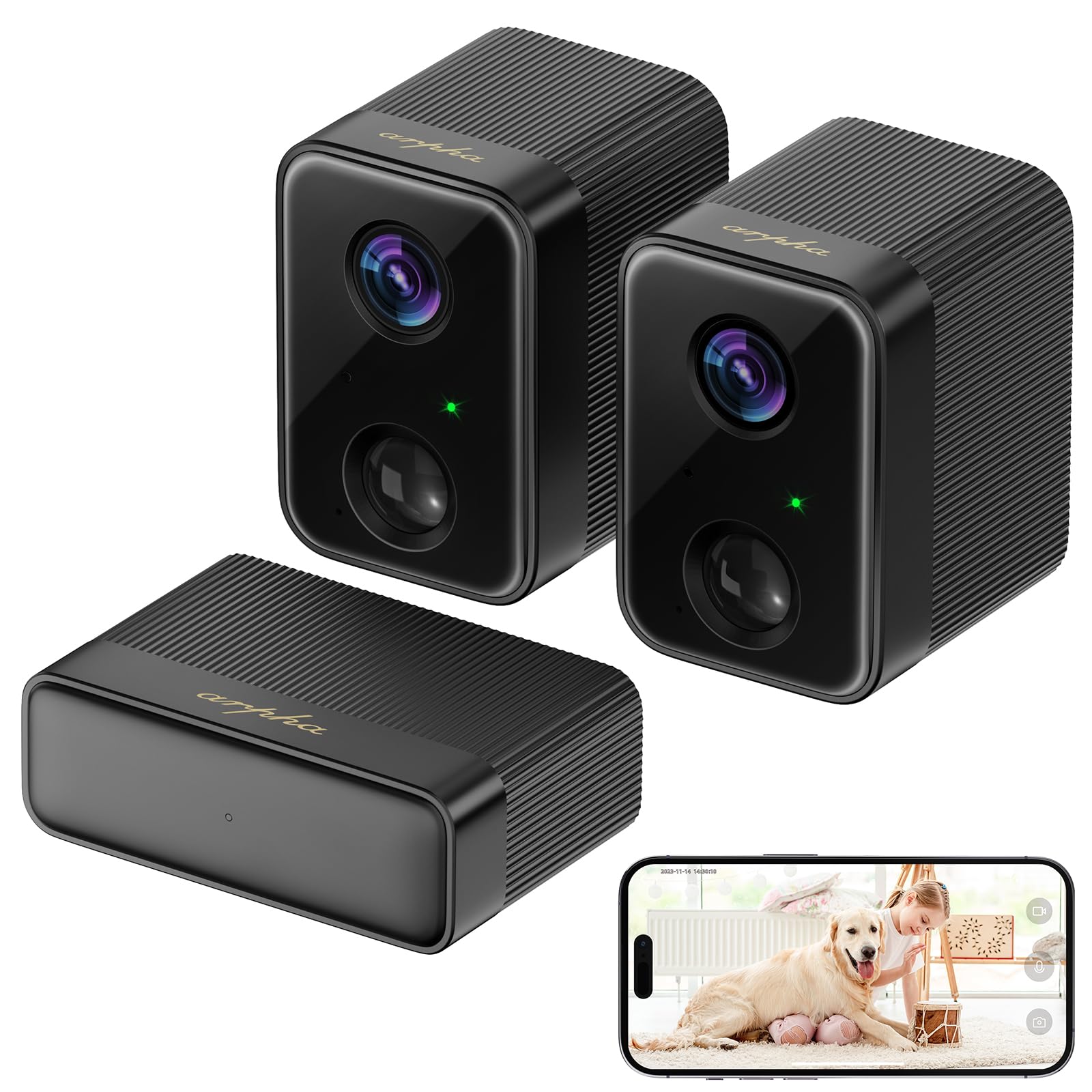 Arpha K03-2P Security Camera Wireless Outdoor with HomeBase 1080P Battery Powered - AZDOME Official Stores