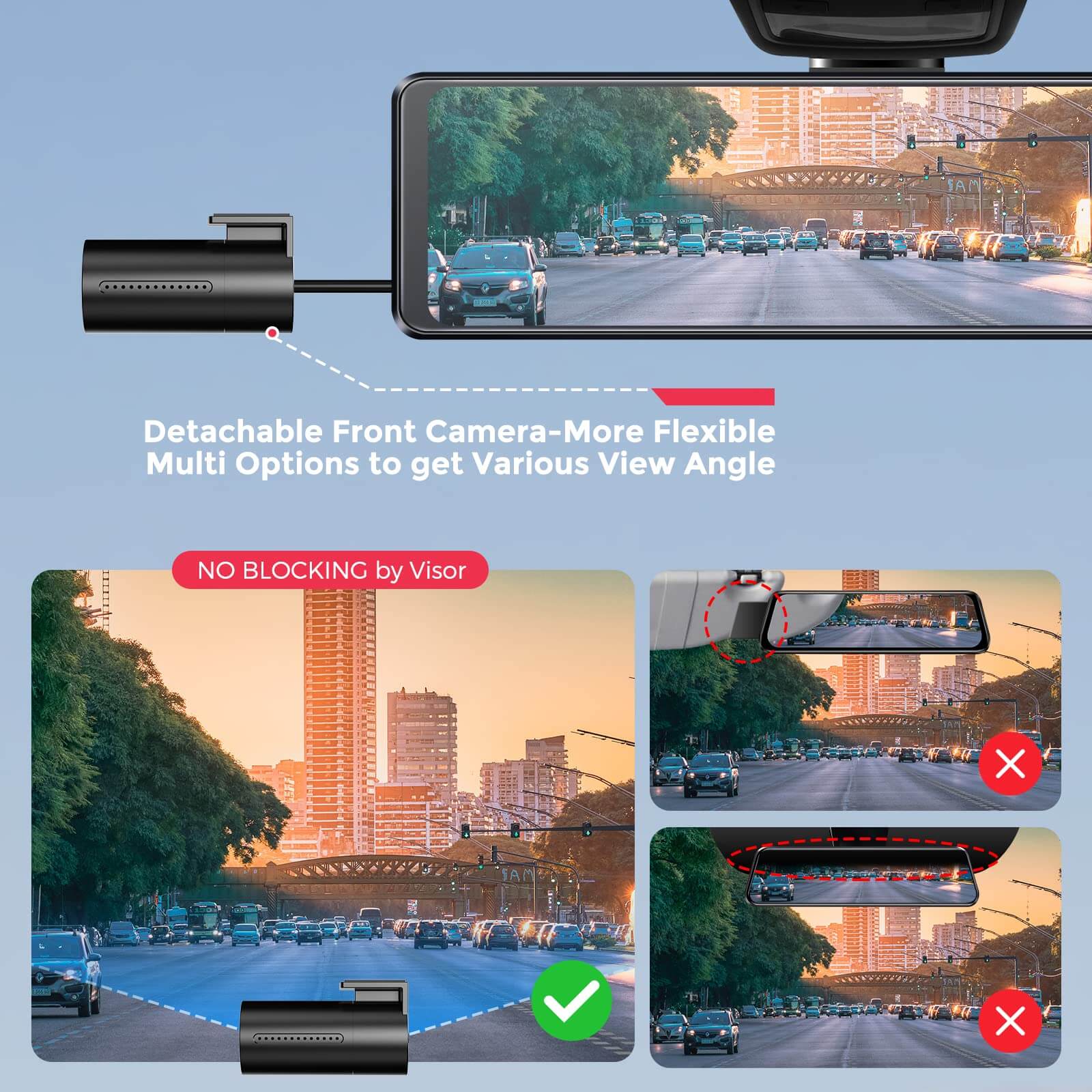 LINGDU LD03 2CH Mirror Dash Cam FHD 1080P with 12" Touch Screen Super Night Vision
